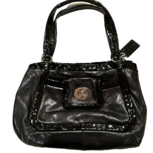 Coach 13601 Cricket black patent and leather shoulder/handbag